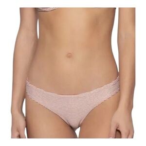 PQ Swim Aperol Stripe Bikini Teeny Bottom Gold NWT